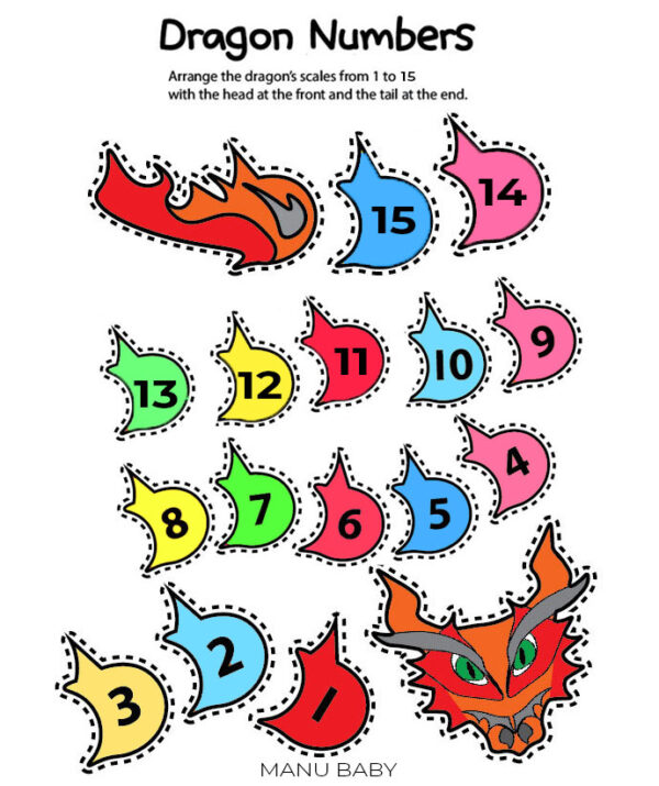 Dragon jigsaw puzzle 1-15 number - Image 2